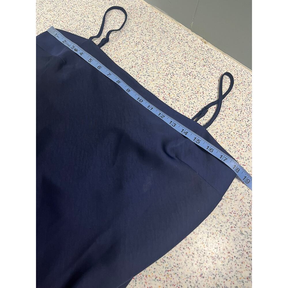 A New Day Navy Blue Satin Midi Slip Dress Y2K 90s Cocktail Women's Size M - Picture 5 of 6